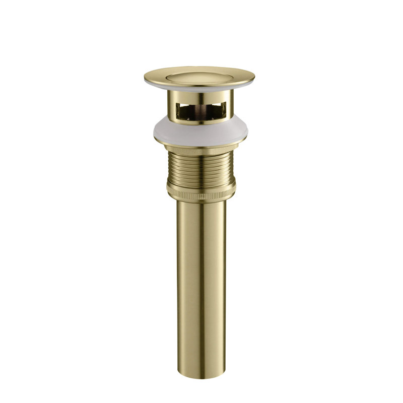 Drain escamotable de lavabo de salle de bain avec trop-plein, Or brossé