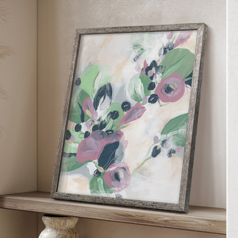 «Tropical Branch Fresco II», reproduction encadrée - bois massif, H 15 po x l 12 po