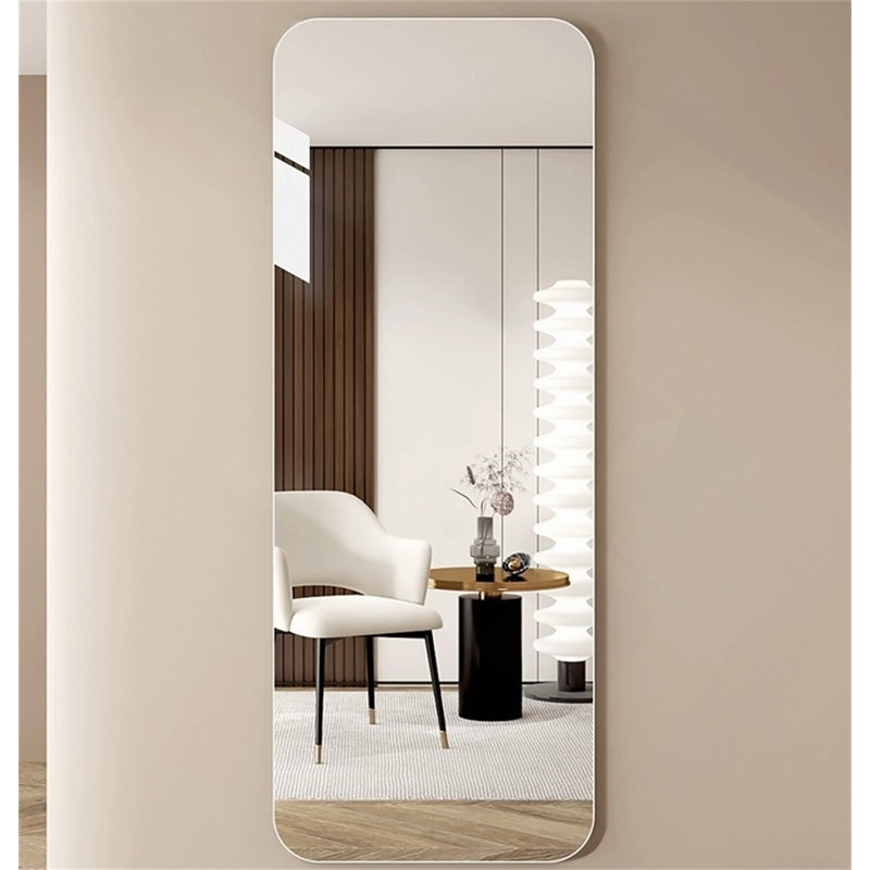 56"X 15" Full Body Round Corner Mirror For Living Room Bedroom Cloakroom Wall Hanging With Hanging Hole High Quality 5Mm Silver Mirror  Explosion-Proof Glass