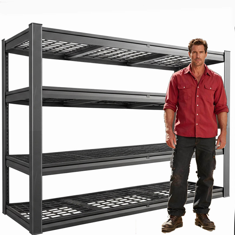 Heavy Duty 4-Tier Steel Shelves - Adjustable Storage Rack For Garage, Warehouse, Pantry,69" H x 70" W x 24" D