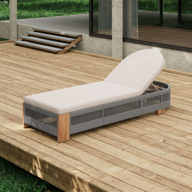 Outdoor Chaise Lounge Chair, Gray, Gray