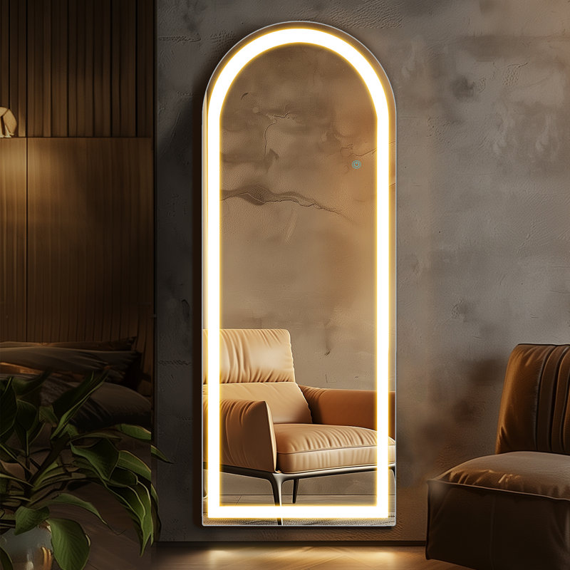 Led Full Body Mirror Arched Wall Mounted Free Standing Leaning, 71" x 26"
