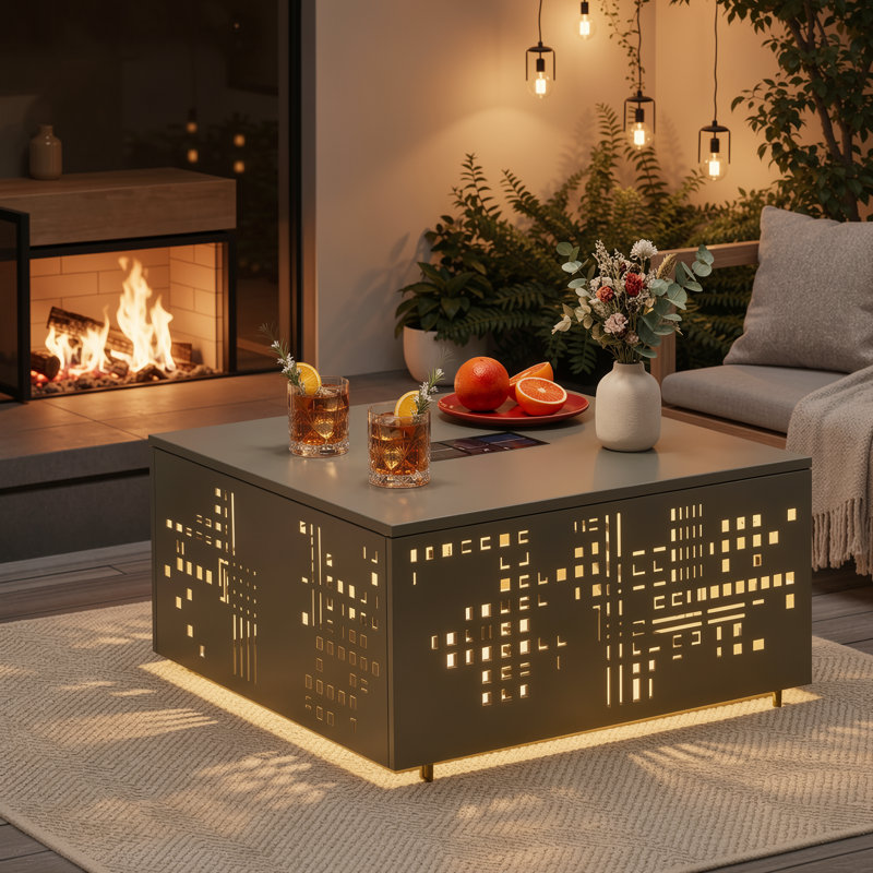 Table basse d'extérieur 27,17 po Modern, Gris