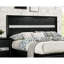 1pc lit contemporain bois massif noir 1pc lit meubles de chambre à coucher Fb