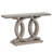 55” Farmhouse Console Table With Geometric Wooden Base, Rustic Entryway Sofa Table