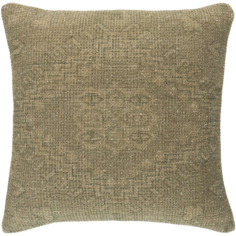 Coussin décoratif Nomos, Vert, Carré 18 po, Polyester