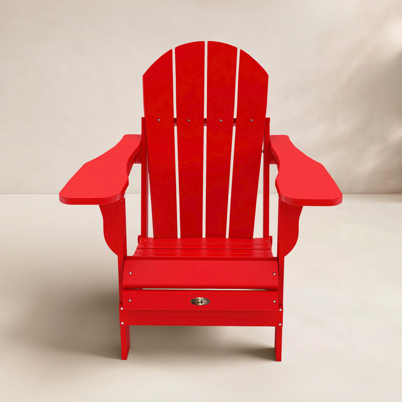 Berngar Foldable Outdoor Adirondack Chair, Red