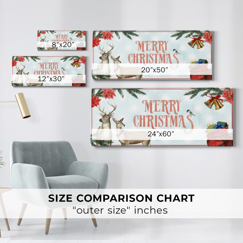 «Merry Christmas on Canvas», art textuel, H 12 po x l 30 po x P 1,5 po