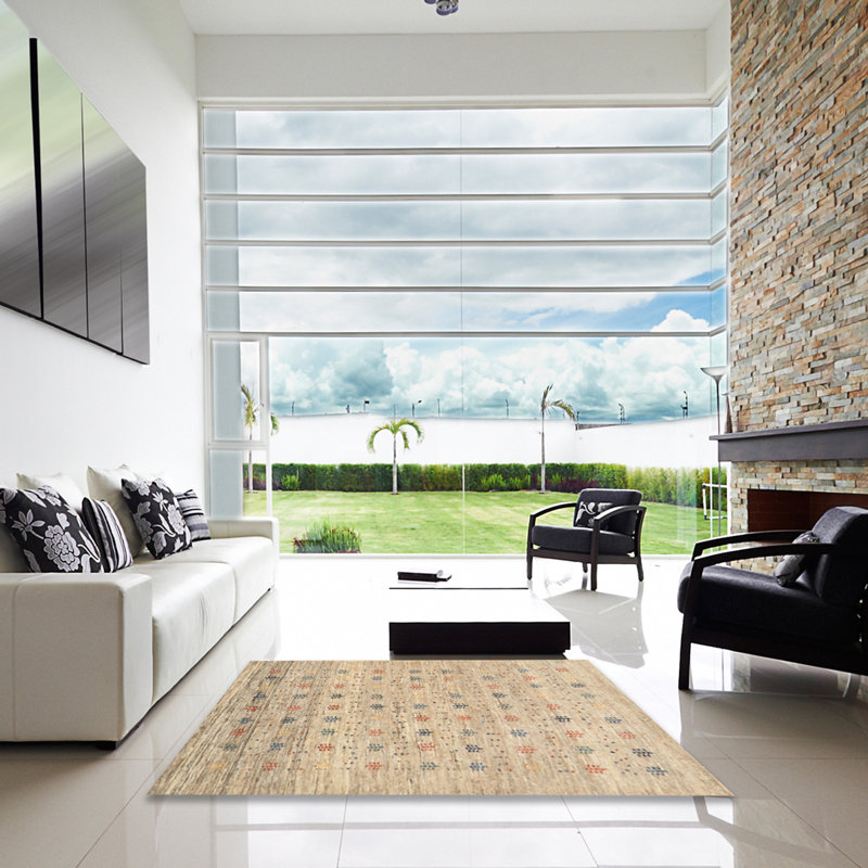 Surface beige contemporaine tapis, Carré 5 pi