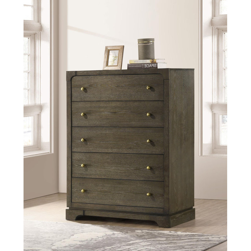 Commode 5 tiroirs cacao foncé