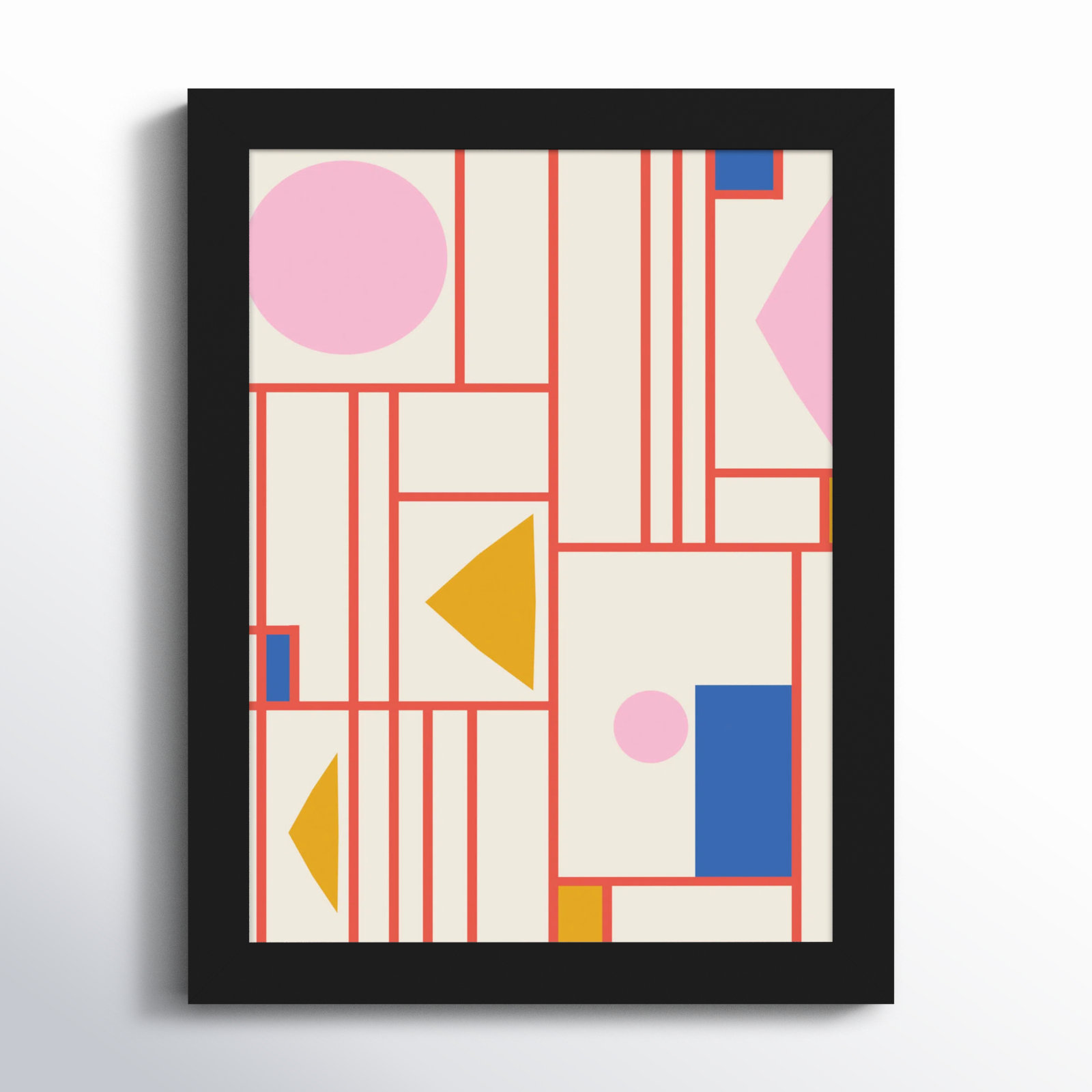 Framed Shapes by Beth Vassalo, Black, 13" H x 10" W x 1" D