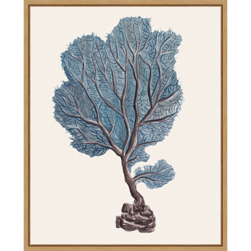 Indigo Reef IV par Melissa Wang, reproduction d'art sur toile encadrée, H 28 po x l 23 po