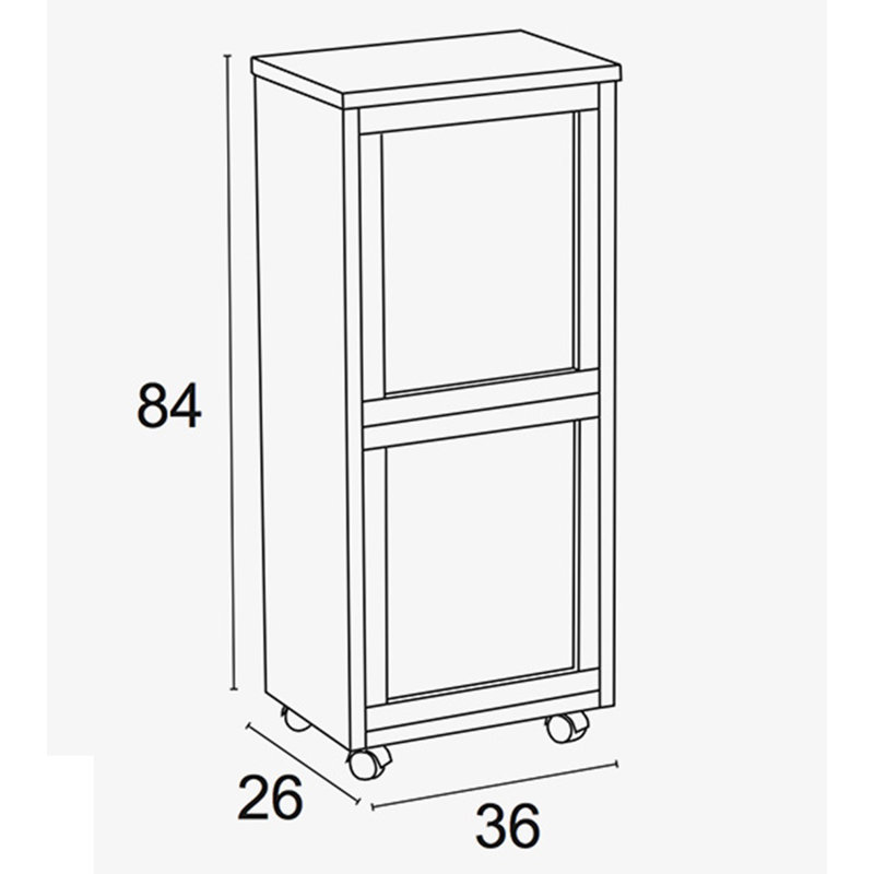 Millwright Solid Wood Manual Lift Recycling Bin - 24L, White
