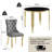 37"Modern Glass Dining Table Set, Irregular Stainless Steel Table Legs And Velvet Tufted Backrest Chairs-1163010805-1163010801-1163010806