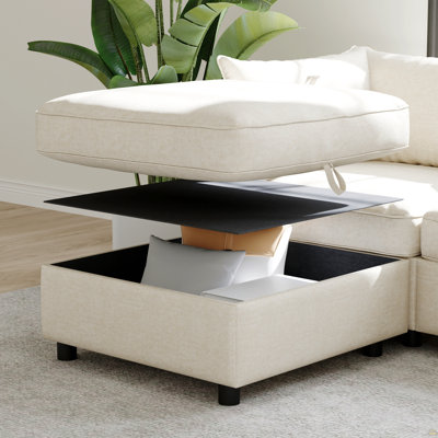 Siège sans accoudoirs pour canapé modulaire modulaire, siège de canapé convertible avec rangement