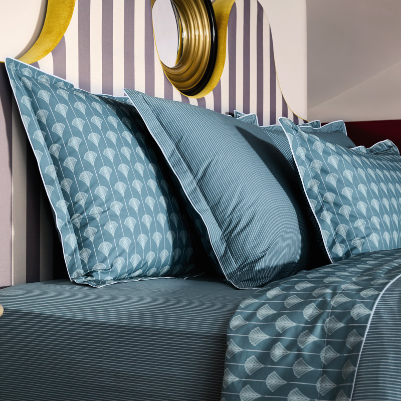Aristo Euro sham, Blue; White, Aristo, Boudoir