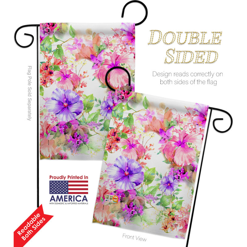 Drapeau de jardin en polyester 19 x 13 po Hibiscus