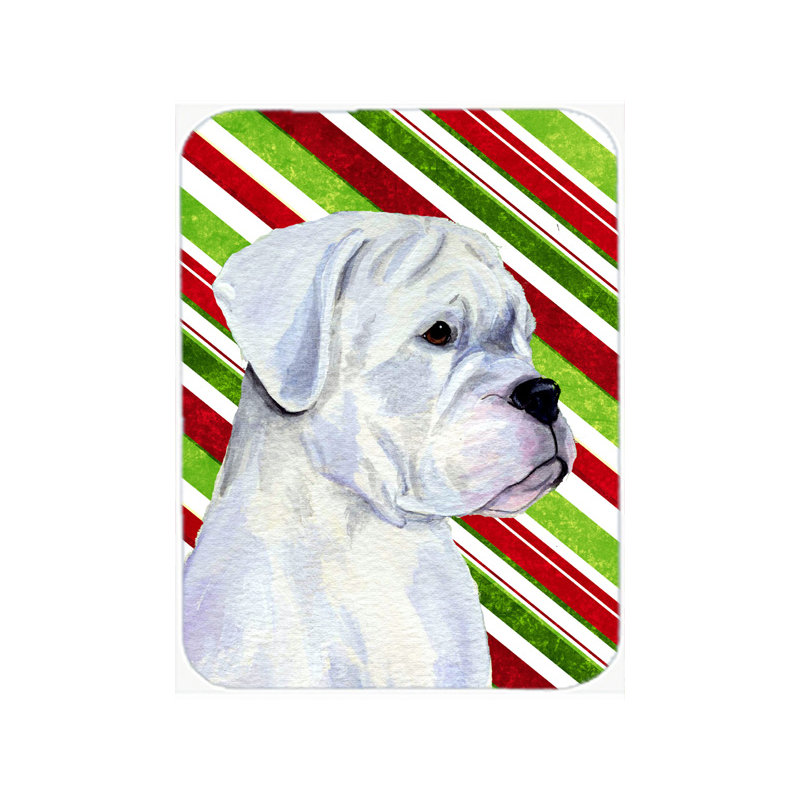 Planche à découper en verre de noël boxer de canne à sucre caroline