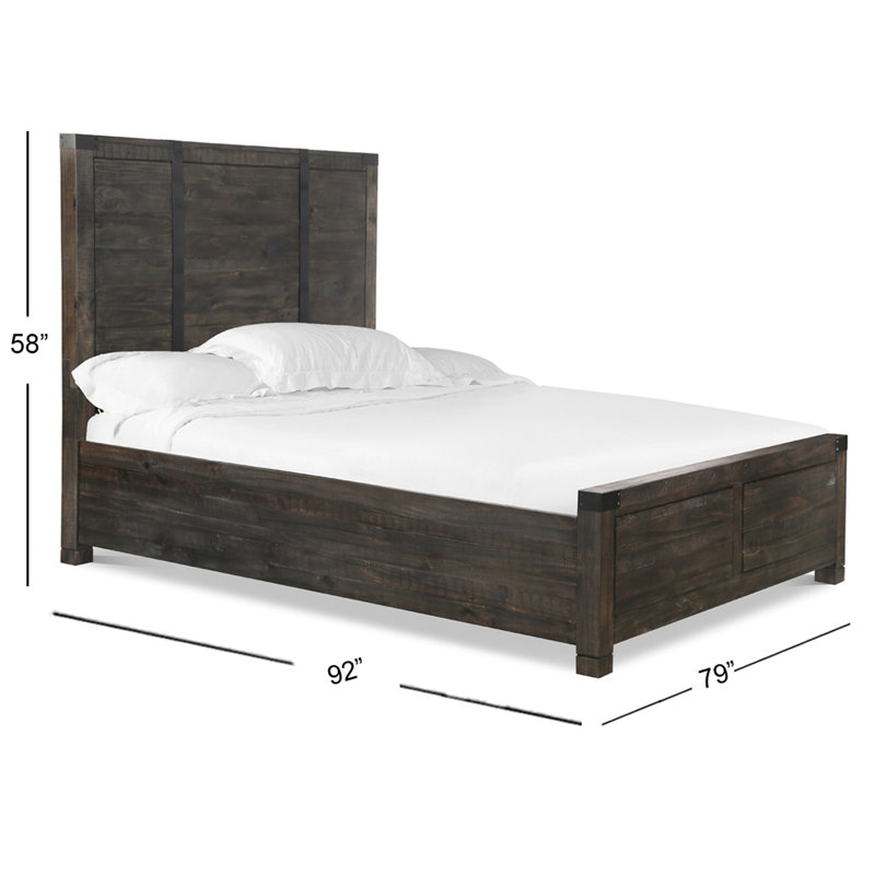 Mahika Solid Wood Panel Bed, California King