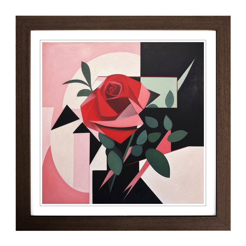 Rose Suprematism No.3 - Framed Print, Walnut