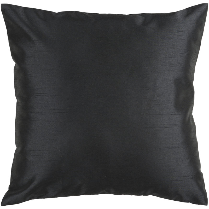 Solid Colour Throw Pillow, 18" H x 18" W x 4" D, Black, Polyester