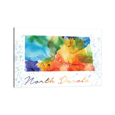 " Maine State Colorful " Painting Print