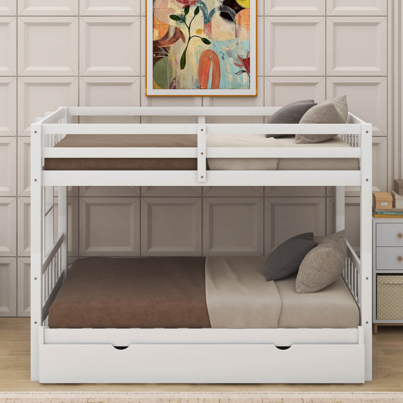 Twin Over Pull-Out Bunk Bed With Trundle, White