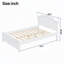 Lit plateforme double en bois avec tête de lit double, blanc-1671904478