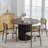 46" Two-tone Round Oak Dining Table with Solid Wood Pedestal Modern Kitchen Table for Living Room Dining Room Seats 4-89231943-89231941
