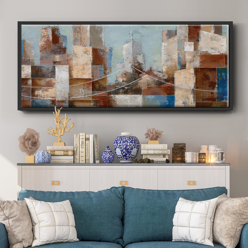 Cityscape- Framed Canvas, 20" H x 50" W