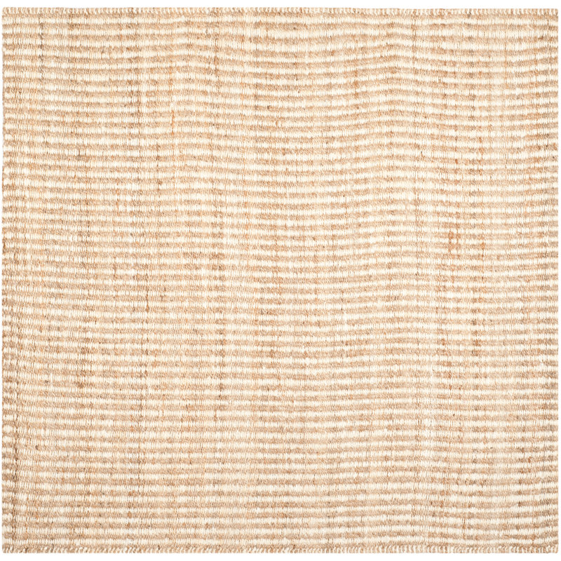 Tapis ivoire tissé à la main Chester, Carré 5 pi