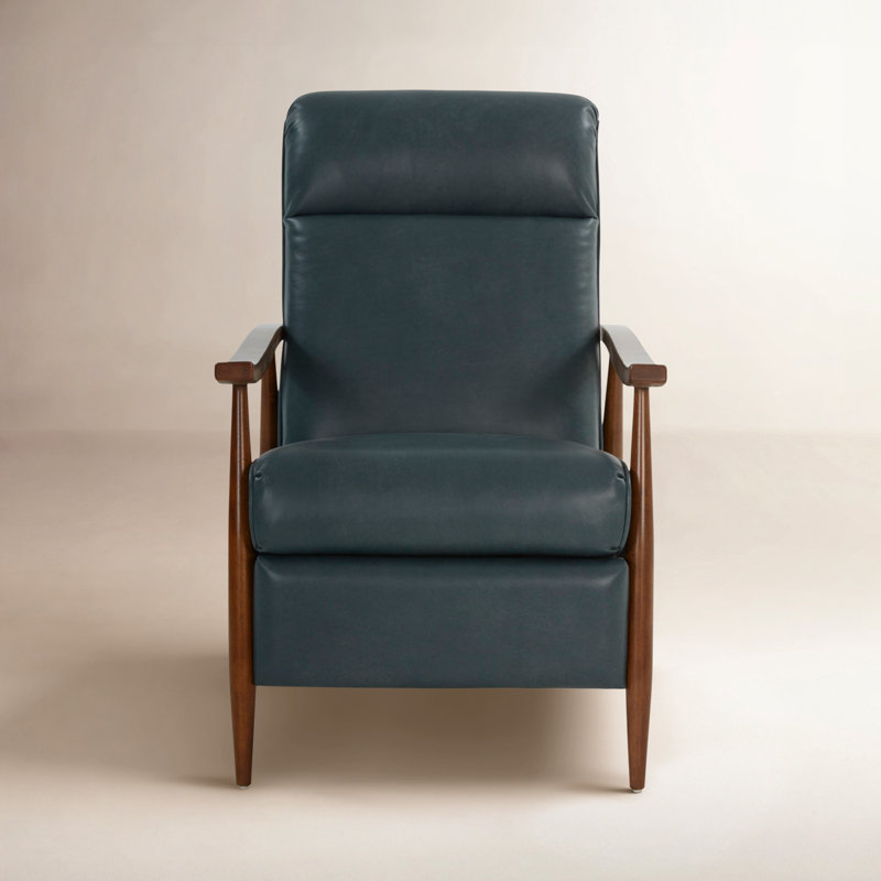 Alois Manual Recliner, Roma Bluegray Genuine Leather