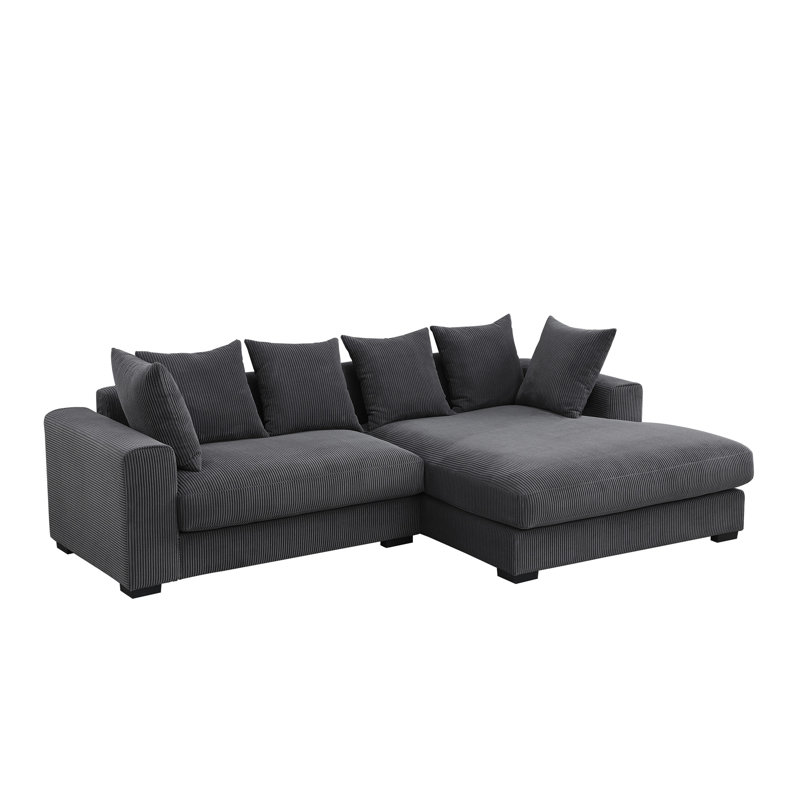 3 - Piece Upholstered Sectional, Dark Gray