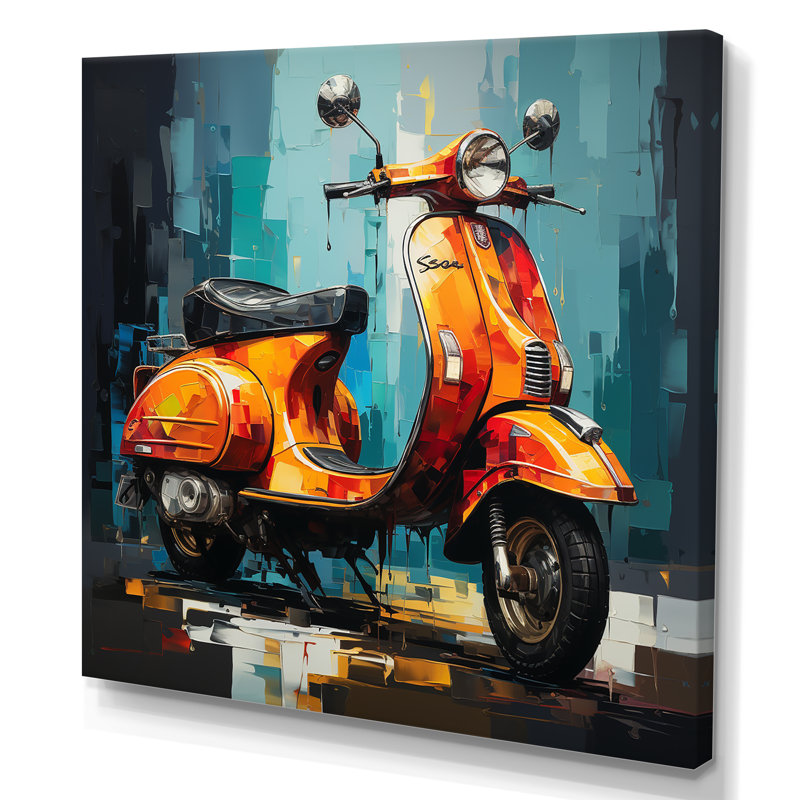 Pop Art Scooter Commute, Toile tendue, H 24 po x l 24 po x P 1 po