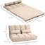 Fauteuil convertible convertible - pliable avec 2 coussins, repose-pieds réglable, beige, lit d'appoint auxiliaire peu encombrant, dans un fauteuil, épargnant, à des fins diverses