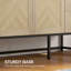 Sideboard Buffet Cabinet with Drawers and Adjustable Shelf, Oak