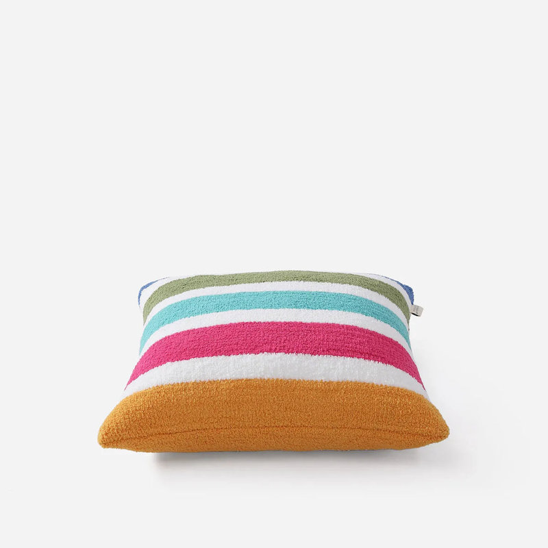 Burano Square Pillow Cover & Insert, Vibrant Striped