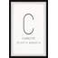 Charlotte NC Coordates - Reproduction d'art textuel sur papier encadré-545149036