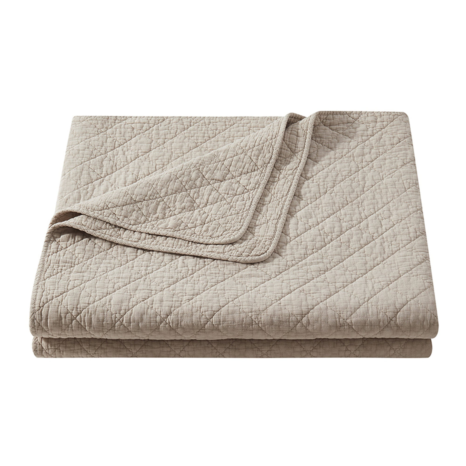 Bostwick Stonewashed Cotton Gauze Solid Color Classic Casual Modern Rustic Quilt, Sable, Twin Quilt