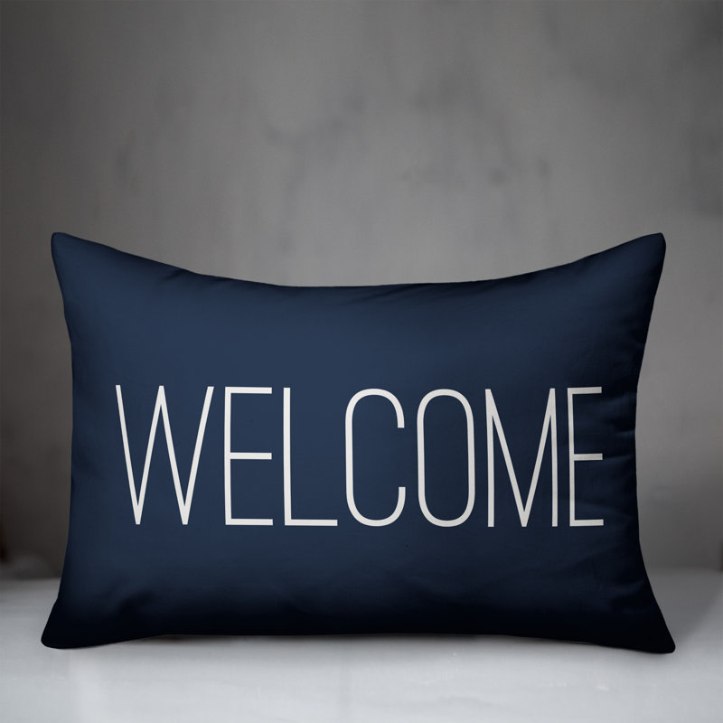 Textual Outdoor Throw Pillow, Mint Green