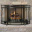 Marathovounos 3 Panel Steel Fireplace Screen