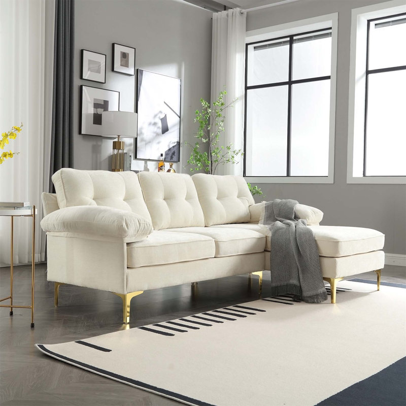 Comfortable Sofa with Versatile Design for Any Home Interior, Beige Plywood