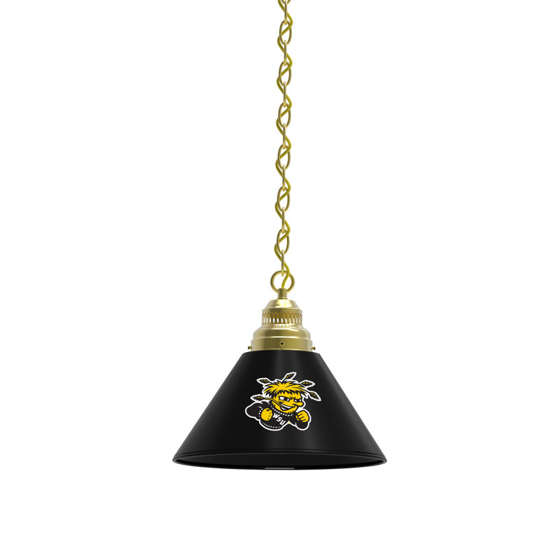 1 - Light Single Pendant, Brass, Wichita State Shockers