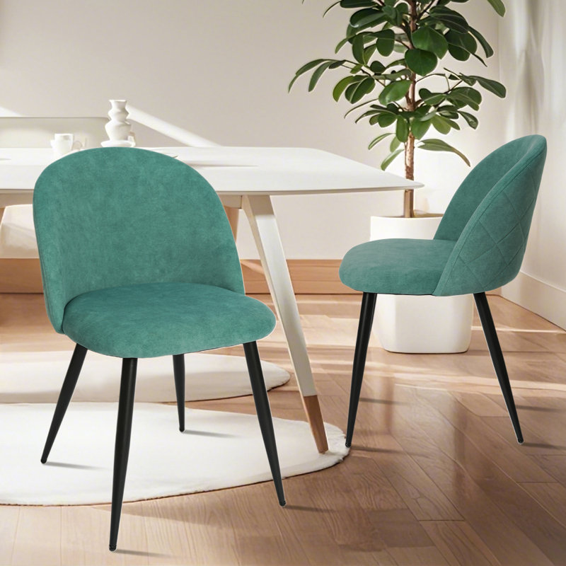 Chaises de salle à manger en velours George Oliver