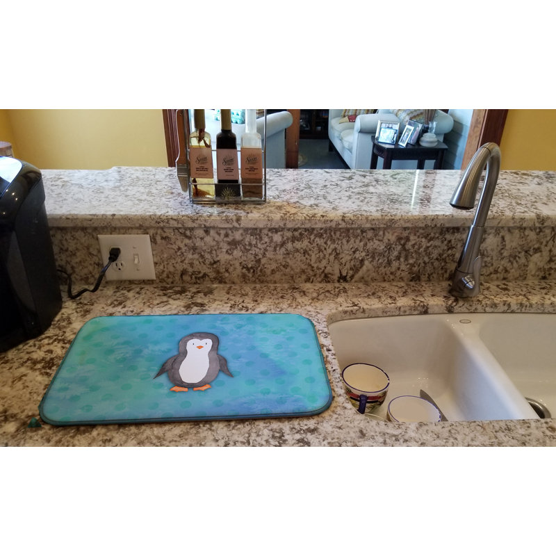 Tapis de séchage en aquarelle polkadot pingouin