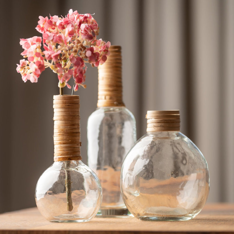 CATALINA GLASS & CANE WRAPPED VASES MEDIUM (S23)