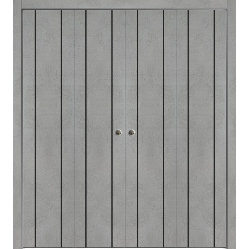 Porte de grange en bois massif massif, 72 po x 80 po