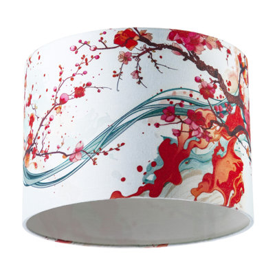 18 cm H Drum Fabric Lamp Shade ( No Direct Attachment Method ) in Red