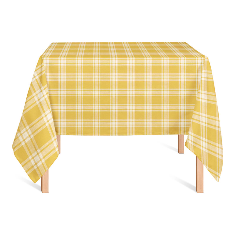 Saunders Plaid Square Tablecloth, Yellow