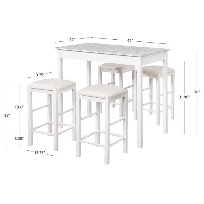 Winston Porter Loria 5 - Piece Dining Set & Reviews | Wayfair